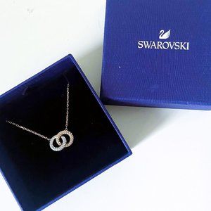 Swarovski | Rose Gold Crystal Necklace | Intertwind Circles